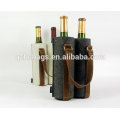 Rustikale Leder Filz Doppel Wein Box Haushalt Lagerung Wein Geschenk Tasche Flasche CustomMade